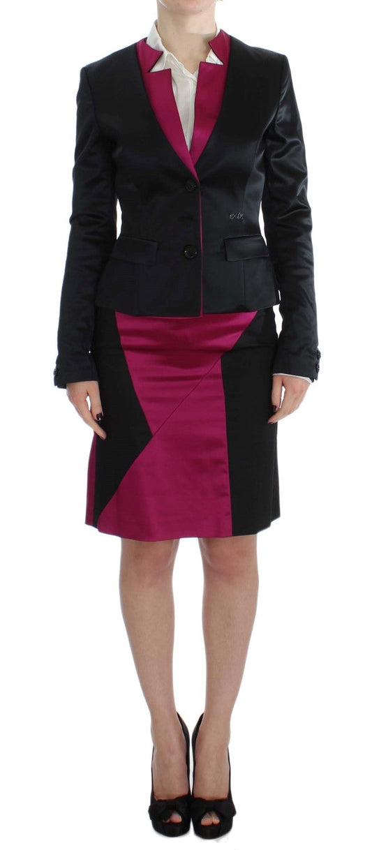 Exte Black Pink Two Piece Suit Skirt & Women's Blazer