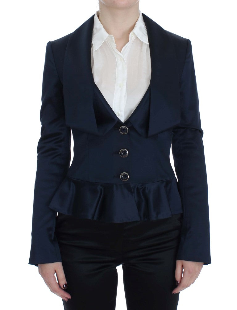 Exte Blue Three Button Single Breasted Blazer Women's Jacket