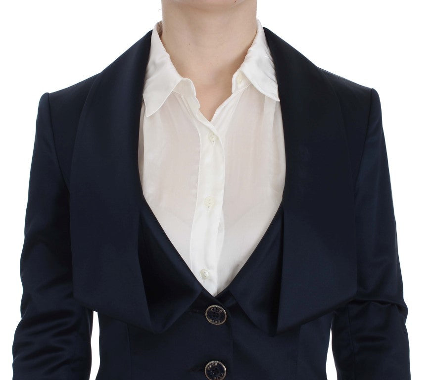 Exte Blue Three Button Single Breasted Blazer Women's Jacket