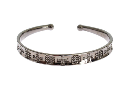 Nialaya Gray Rhodium 925 Silver Bangle Women's Bracelet