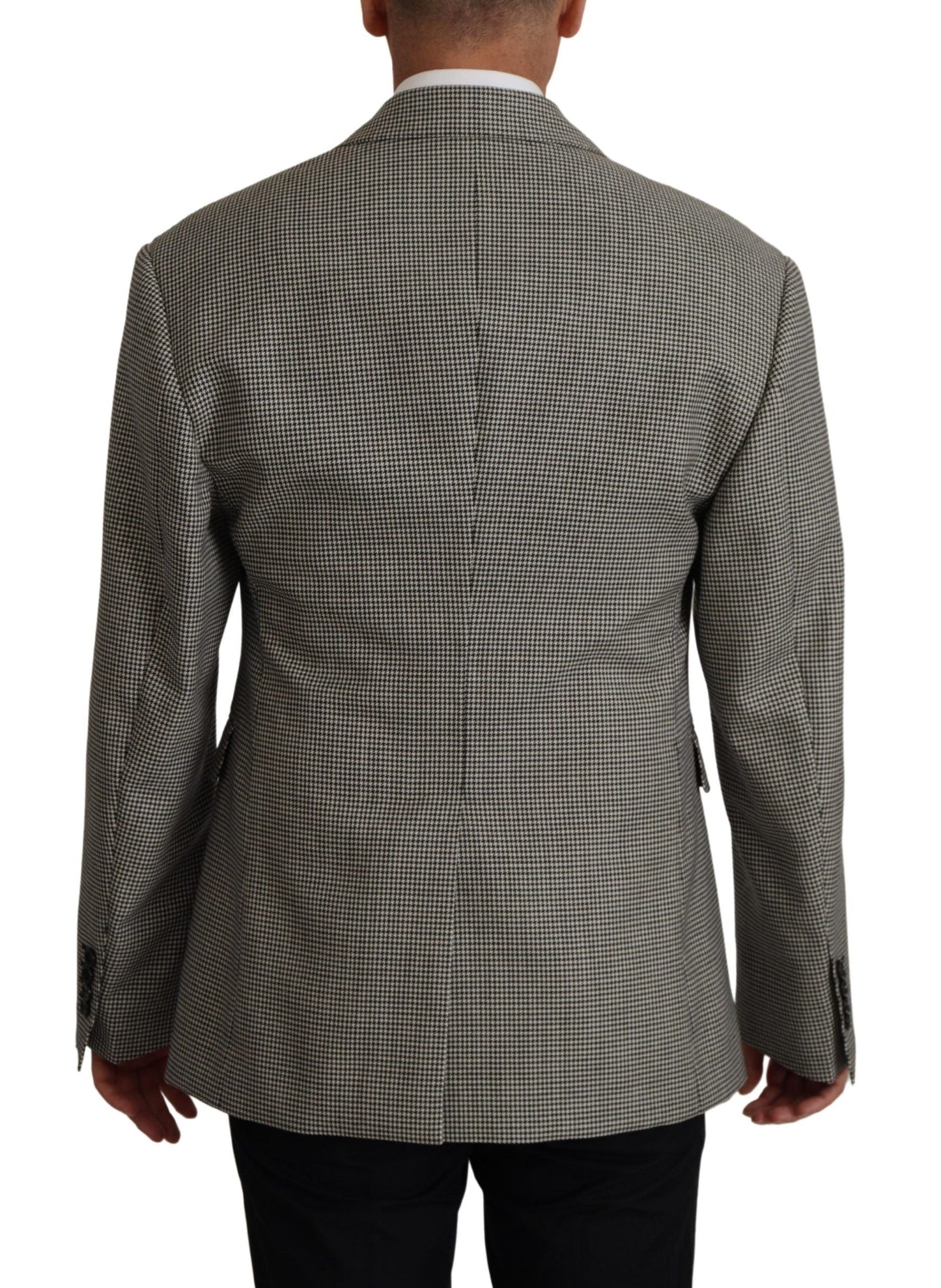 Dolce & Gabbana Gray Checkered Single Breasted Jacket Men's Blazer