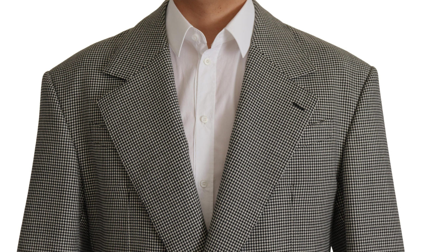 Dolce & Gabbana Gray Checkered Single Breasted Jacket Men's Blazer