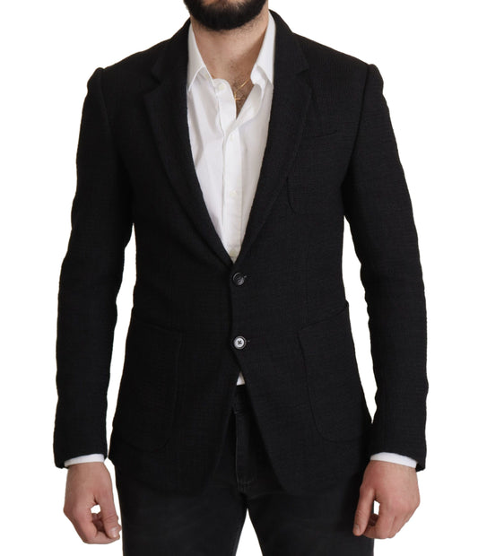 Dolce & Gabbana Black Single Breasted Coat Men Men's Blazer