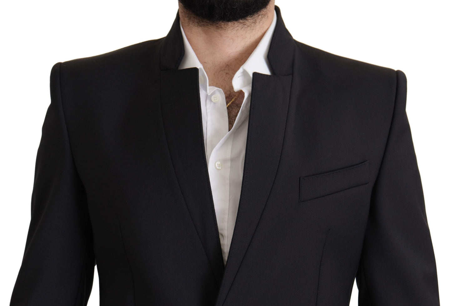 Dolce & Gabbana Black Wool Single Breasted Coat Men Men's Blazer
