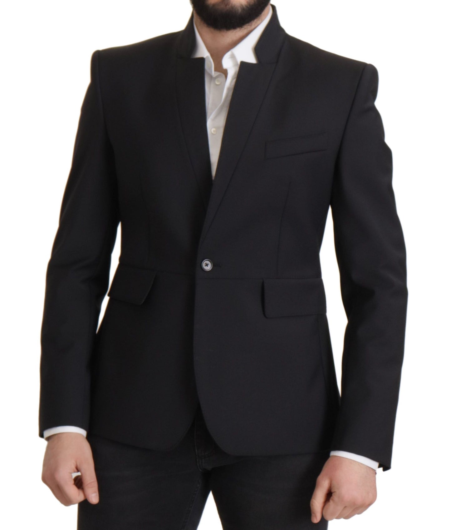 Dolce & Gabbana Black Wool Single Breasted Coat Men Men's Blazer