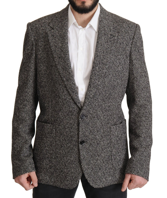 Dolce & Gabbana Gray Cotton Single Breasted Fantasy Men's Blazer