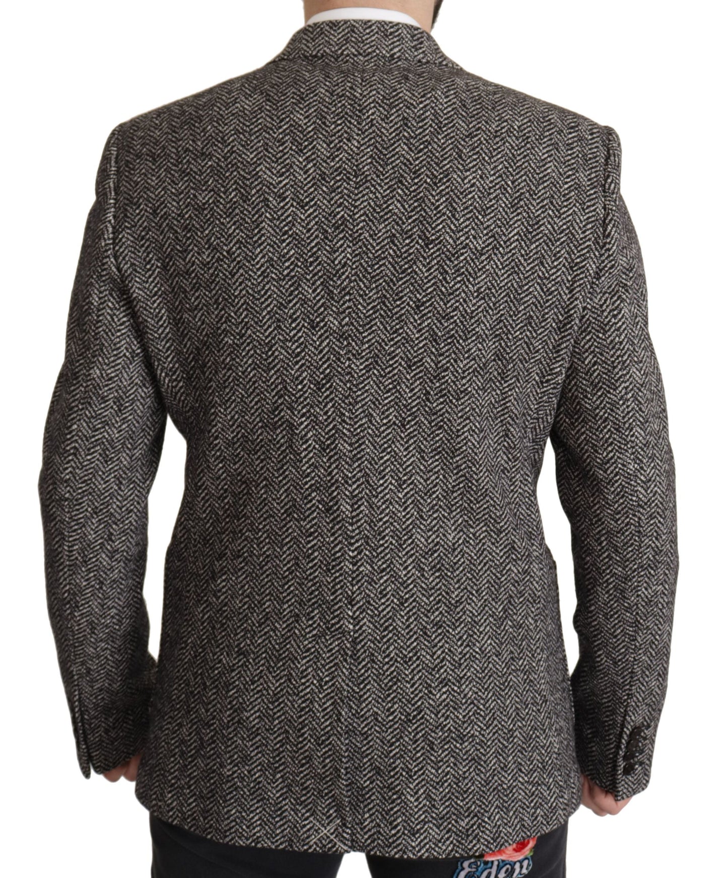 Dolce & Gabbana Gray Cotton Single Breasted Fantasy Men's Blazer