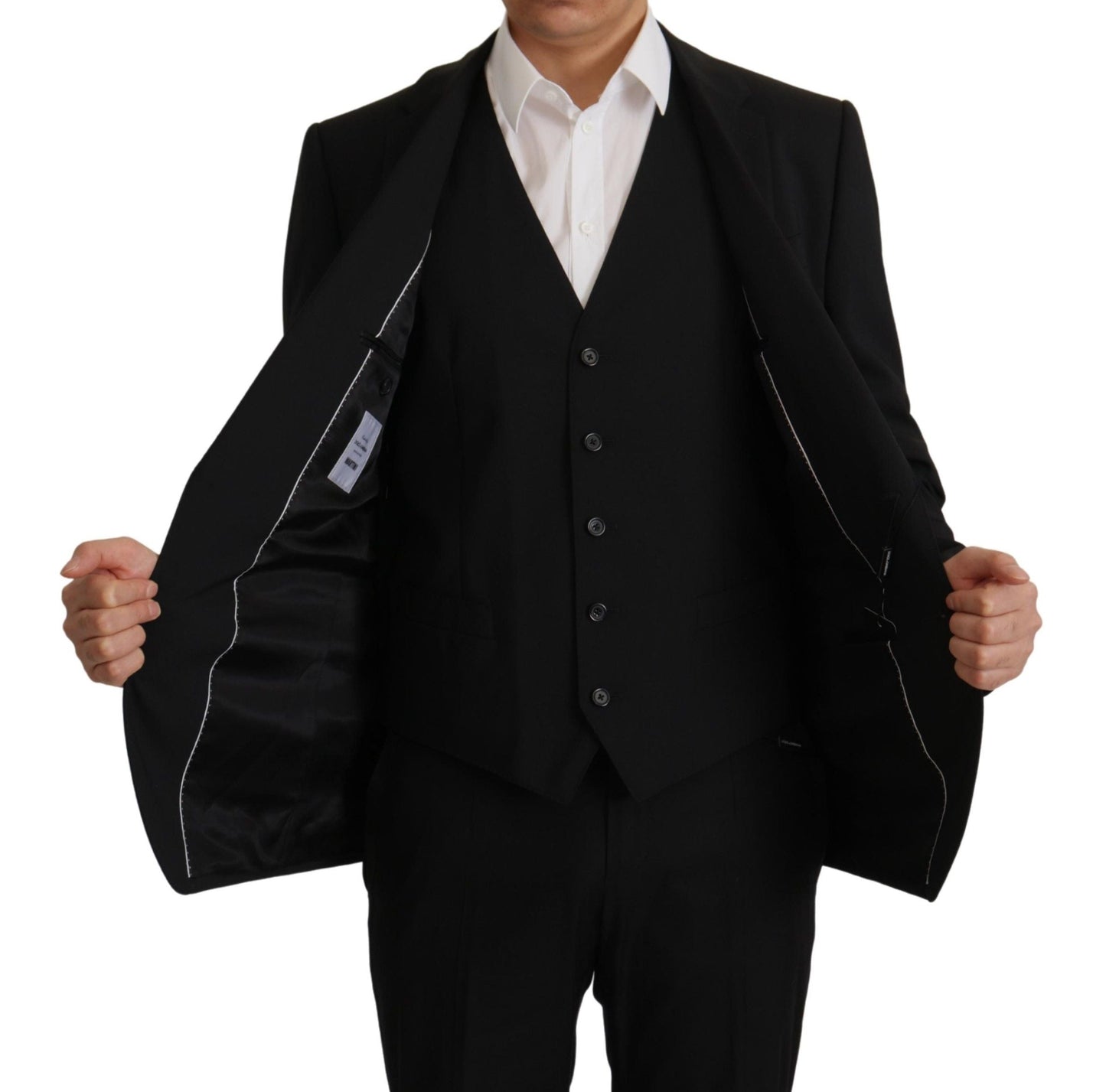 Dolce & Gabbana Black Jacket Vest 2 Piece MARTINI Men's Blazer