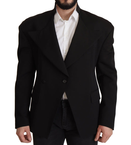 Dolce & Gabbana Black Wool Single Breasted Jacket Men's Blazer