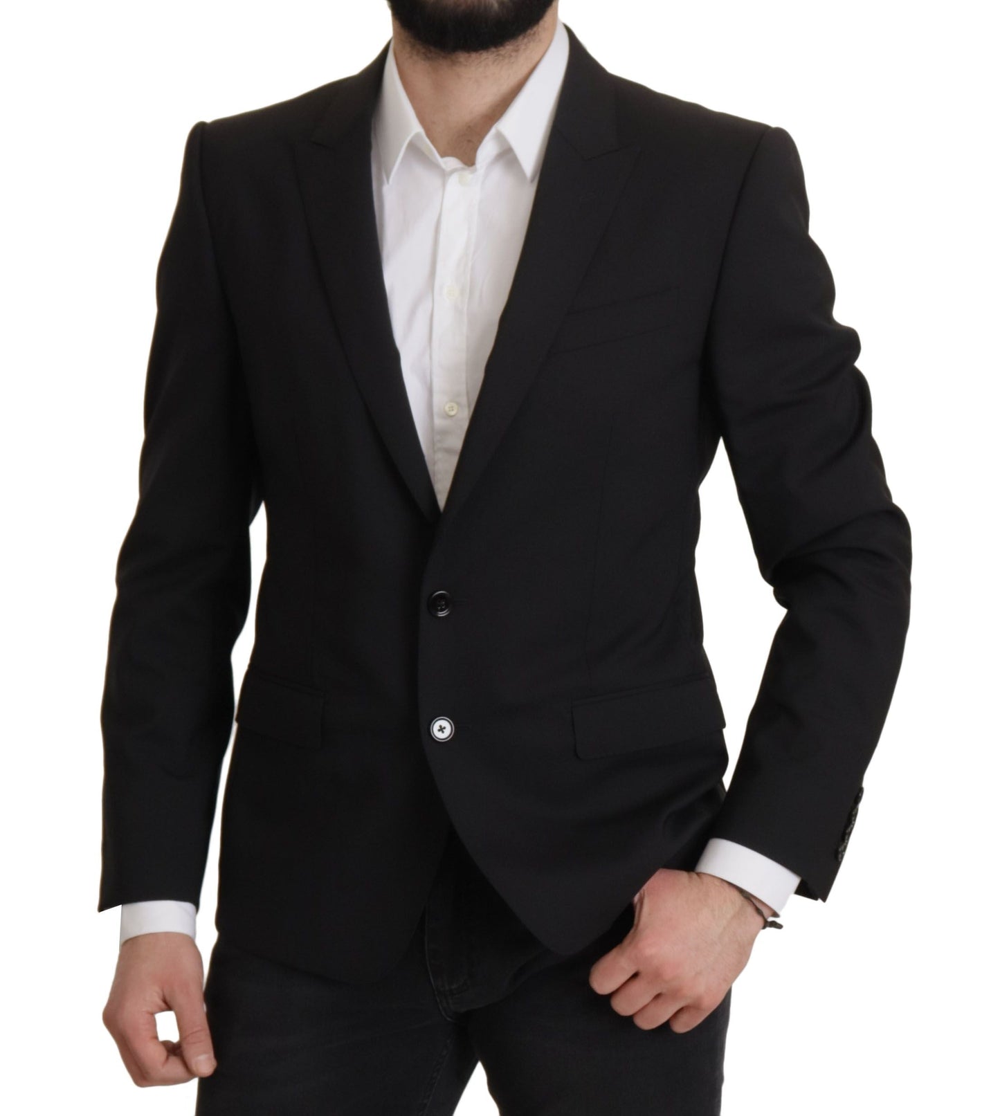 Dolce & Gabbana Black Single Breasted Jacket MARTINI Men's Blazer