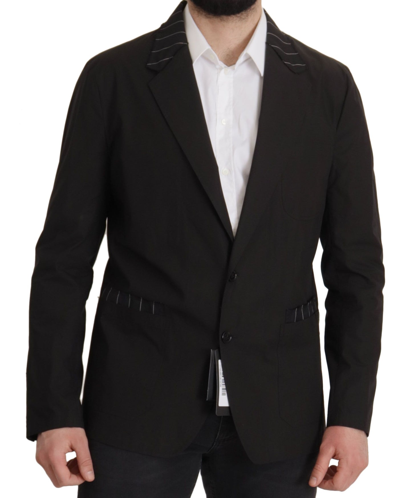 Dolce & Gabbana Black Cotton Single Breasted Blazer Men's Jacket