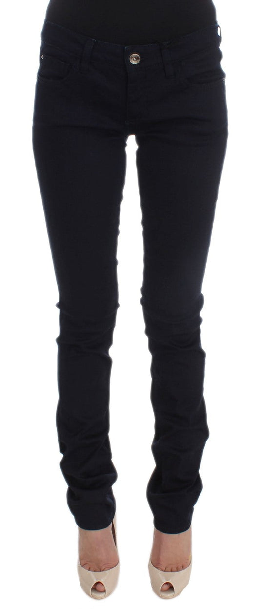 Costume National Blue Cotton Blend Slim Fit Women's Jeans