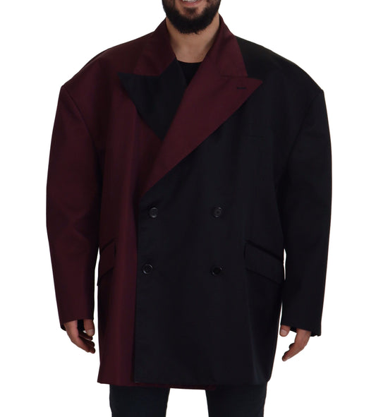 Dolce & Gabbana Bordeaux Polyester Double Breasted Men's Jacket