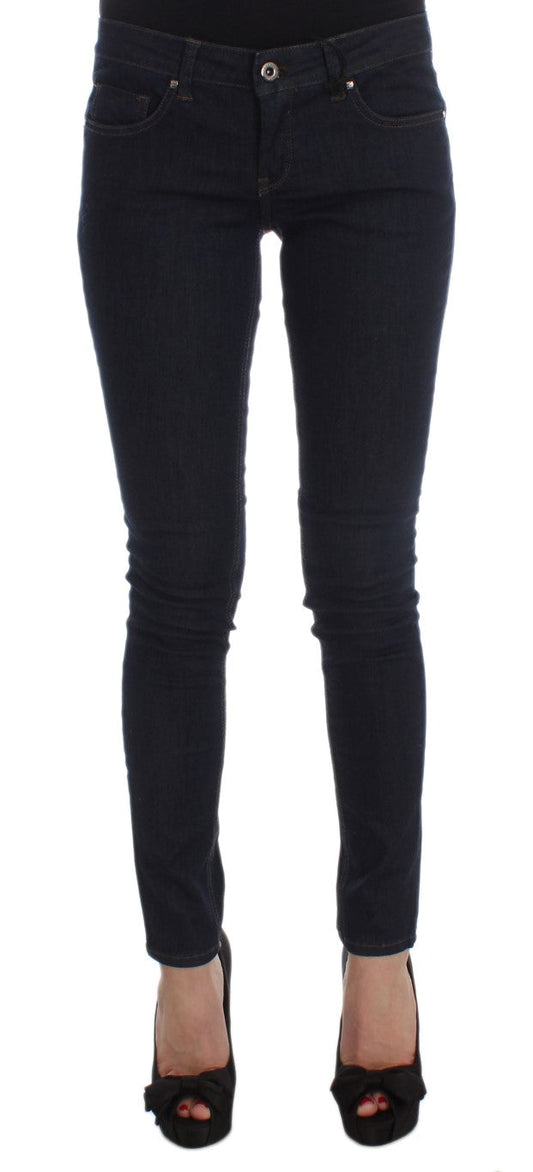 Costume National Blue Cotton Blend Slim Fit Women's Jeans