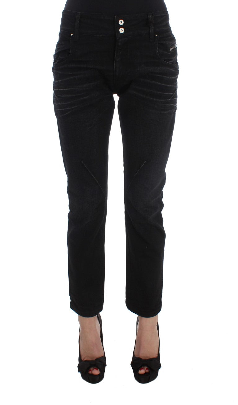 Costume National Black Cotton Slouchy Slims Fit Women's Jeans