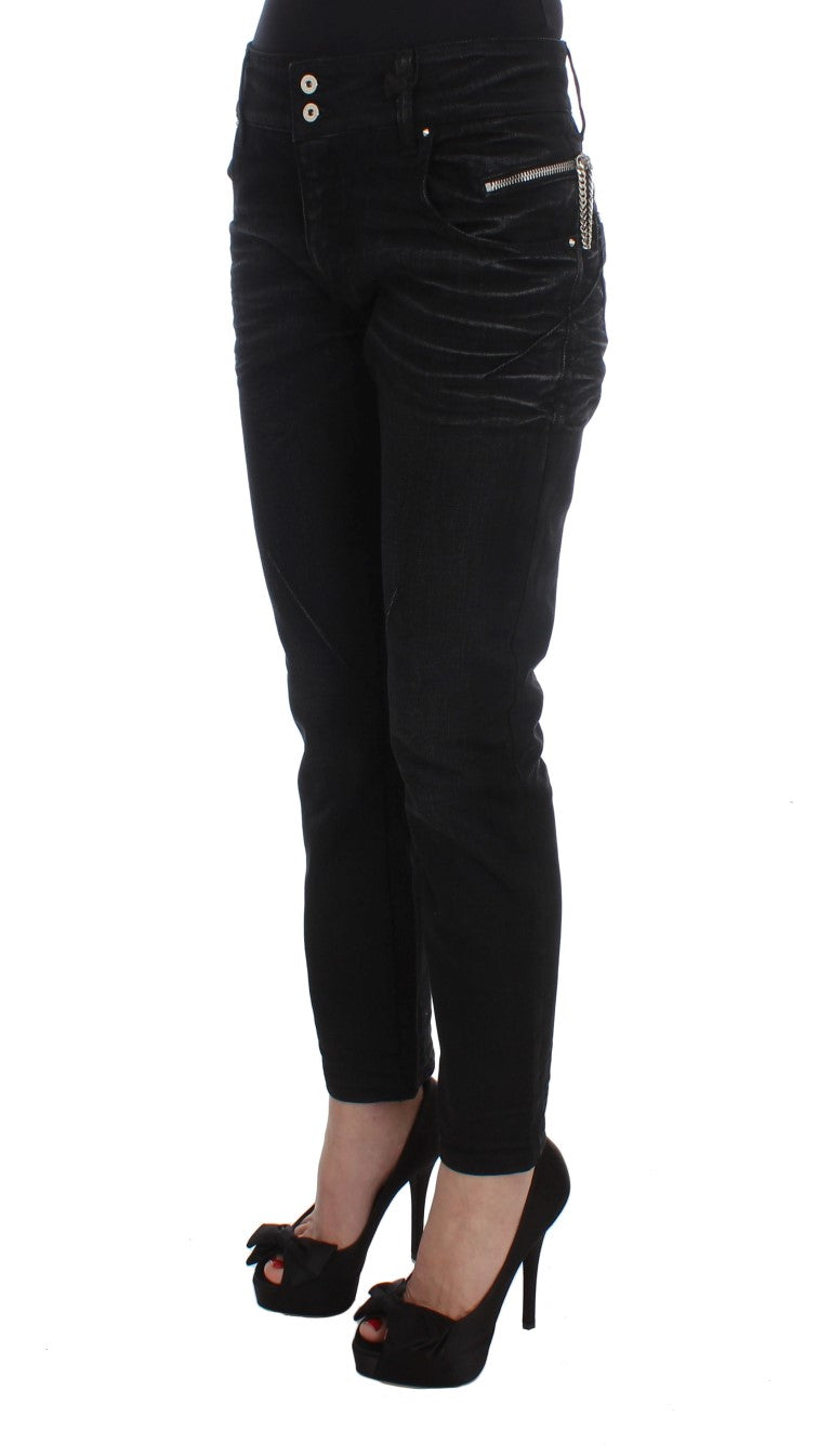 Costume National Black Cotton Slouchy Slims Fit Women's Jeans