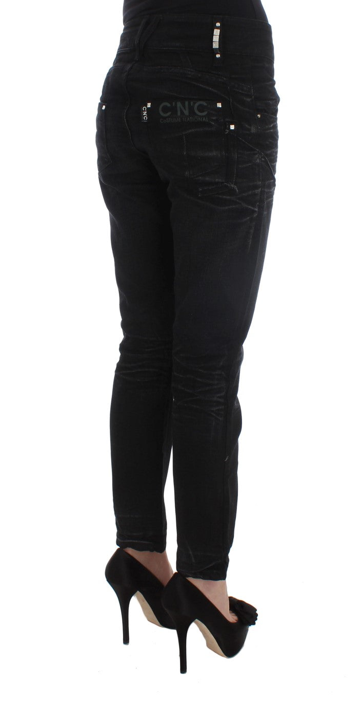 Costume National Black Cotton Slouchy Slims Fit Women's Jeans