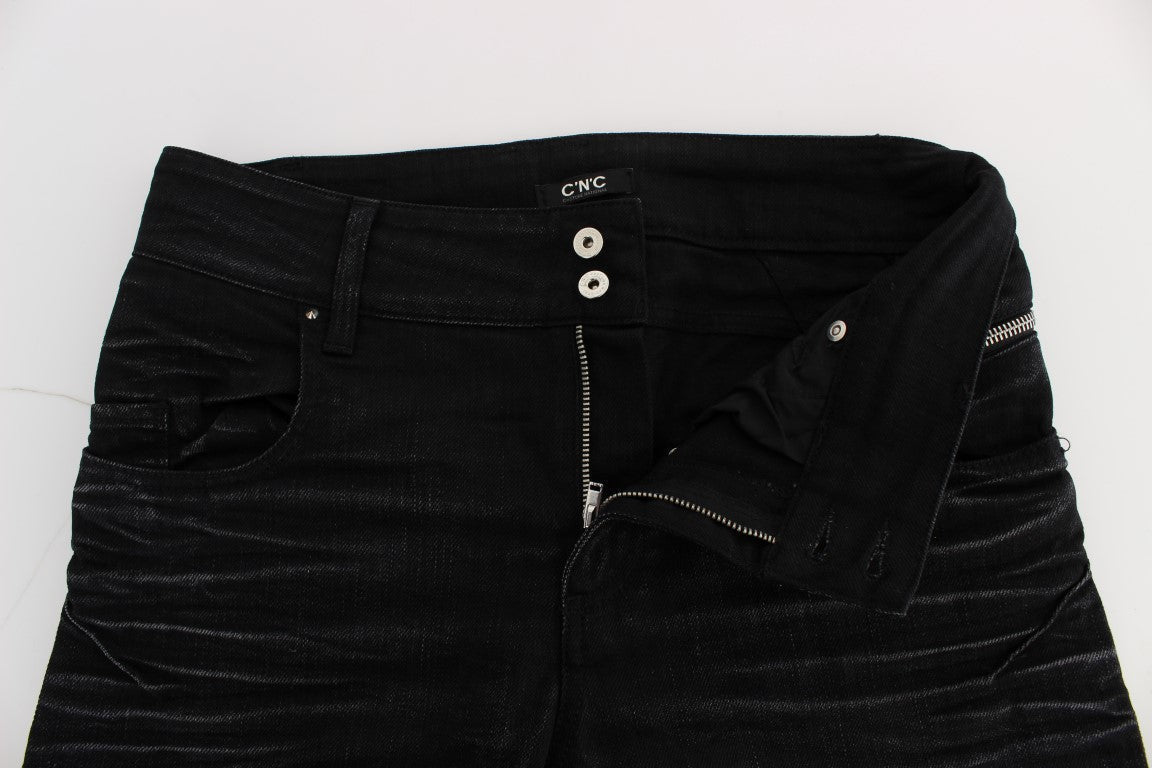 Costume National Black Cotton Slouchy Slims Fit Women's Jeans