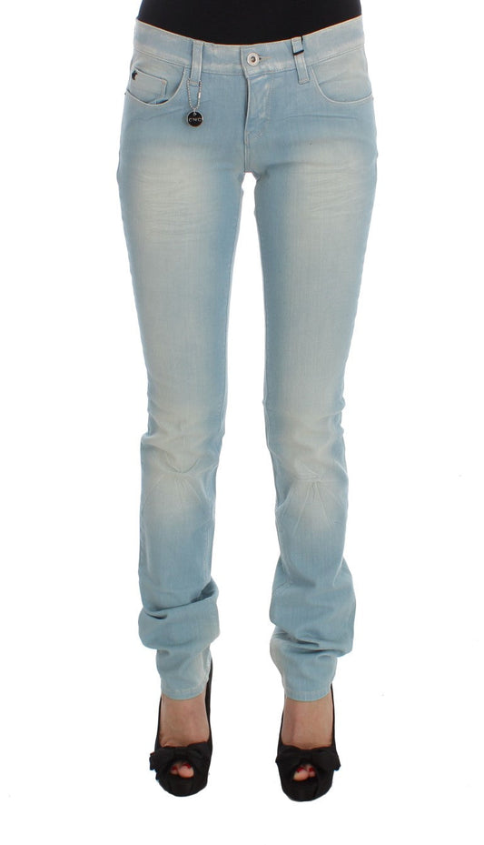 Costume National Blue Cotton Blend Super Slim Fit Women's Jeans