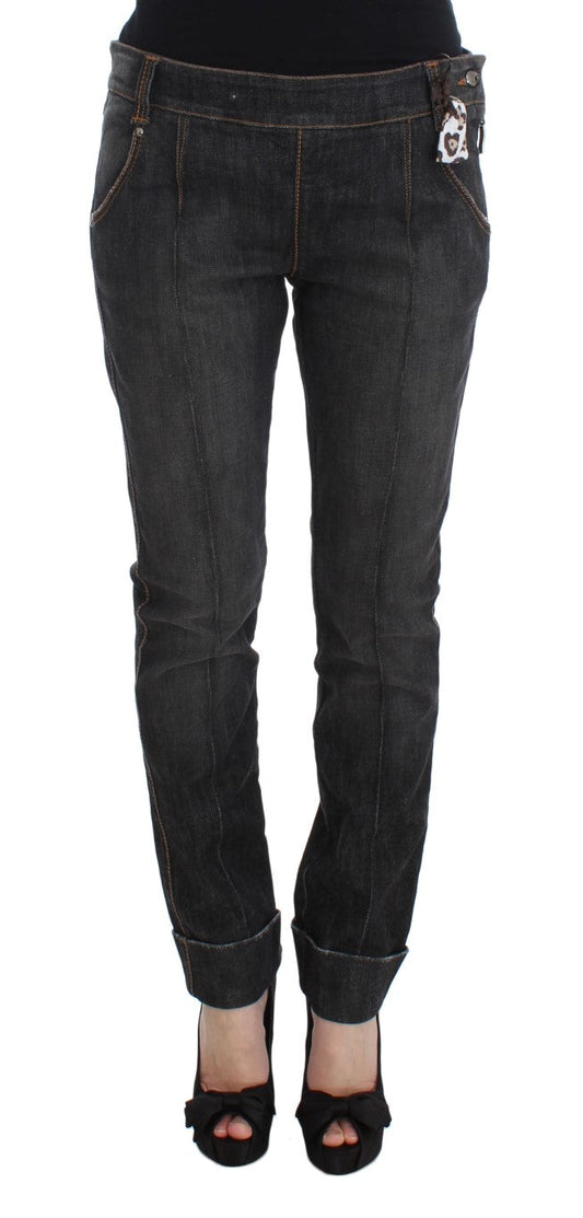 Ermanno Scervino Gray Cotton Slim Fit Denim Women's Jeans