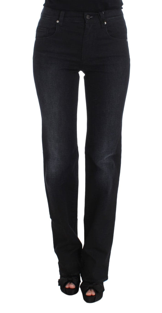 Ermanno Scervino Blue Cotton Blend Slim Fit Bootcut Women's Jeans