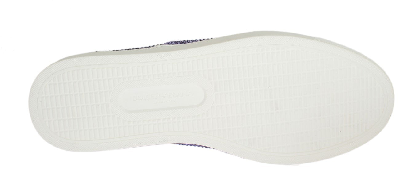 Dolce & Gabbana Purple Strass Canvas Logo Men's Sneakers