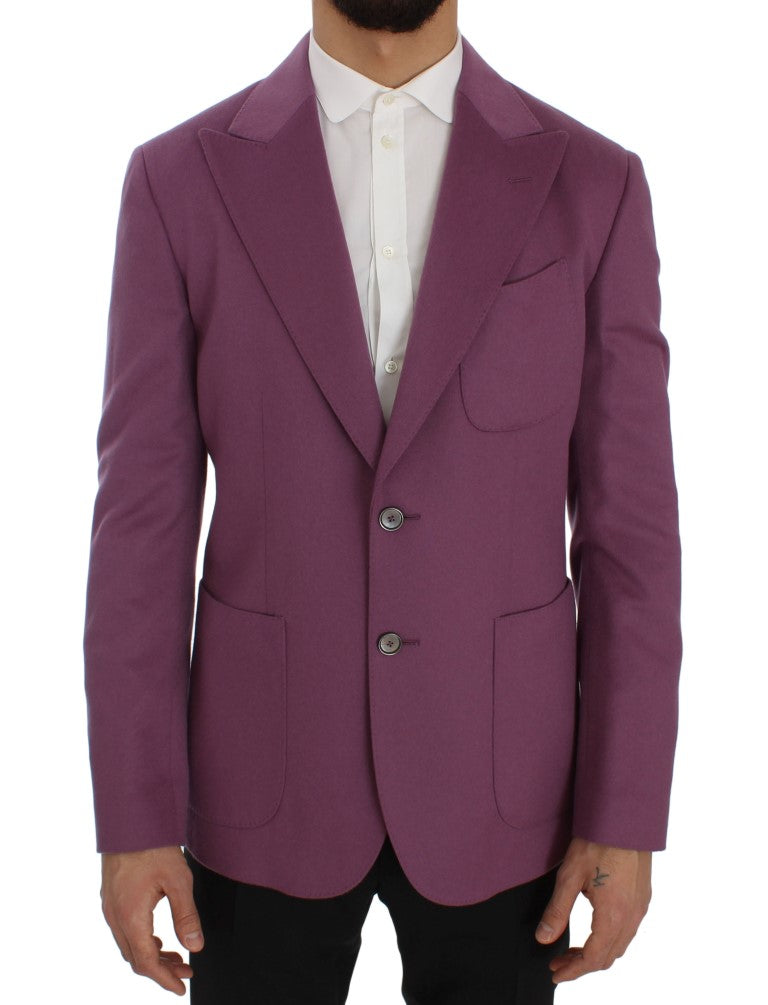 Dolce & Gabbana Purple Cashmere Slim Fit Blazer Men's Jacket