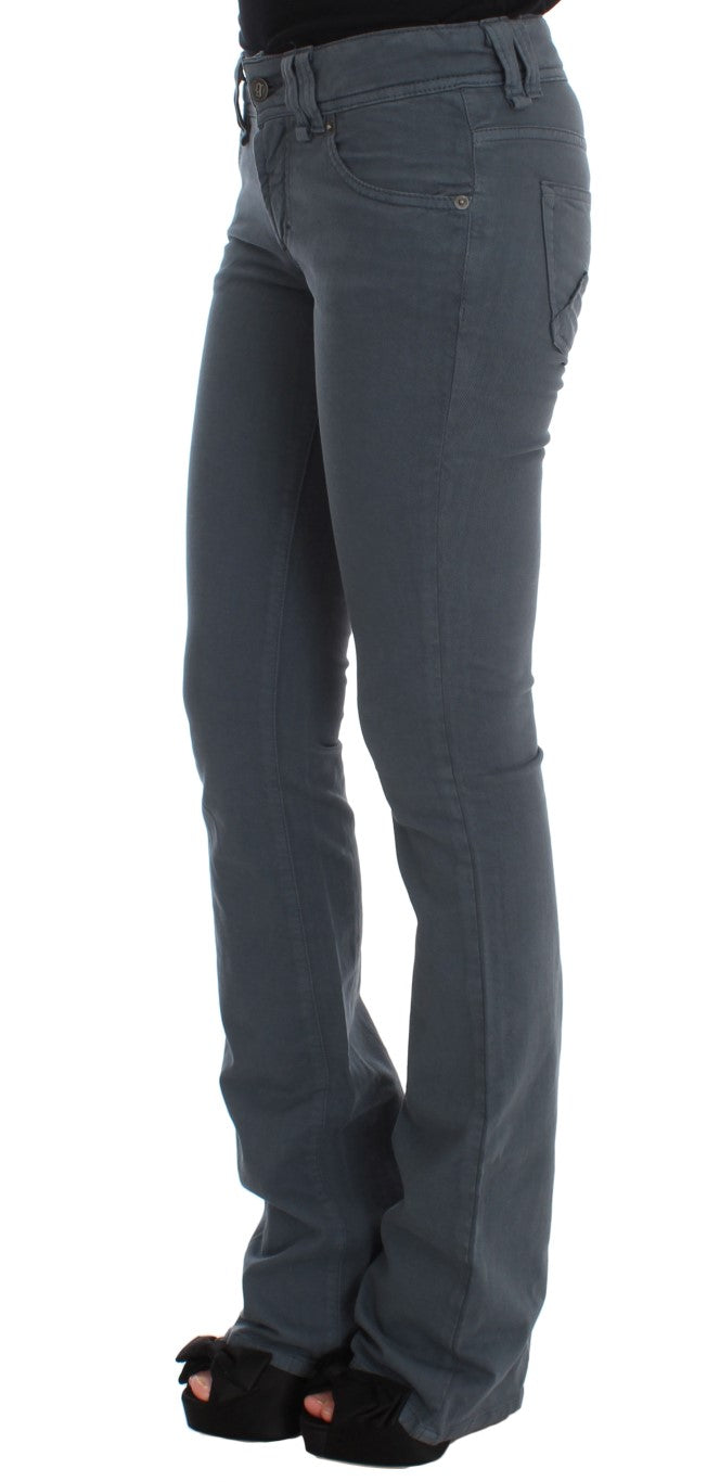 John Galliano Blue Cotton Blend Slim Fit Bootcut Women's Jeans