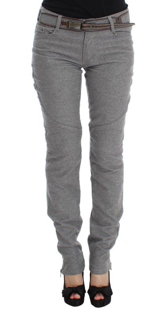 Ermanno Scervino Gray Cotton Slim Fit Casual Bootcut Women's Pants