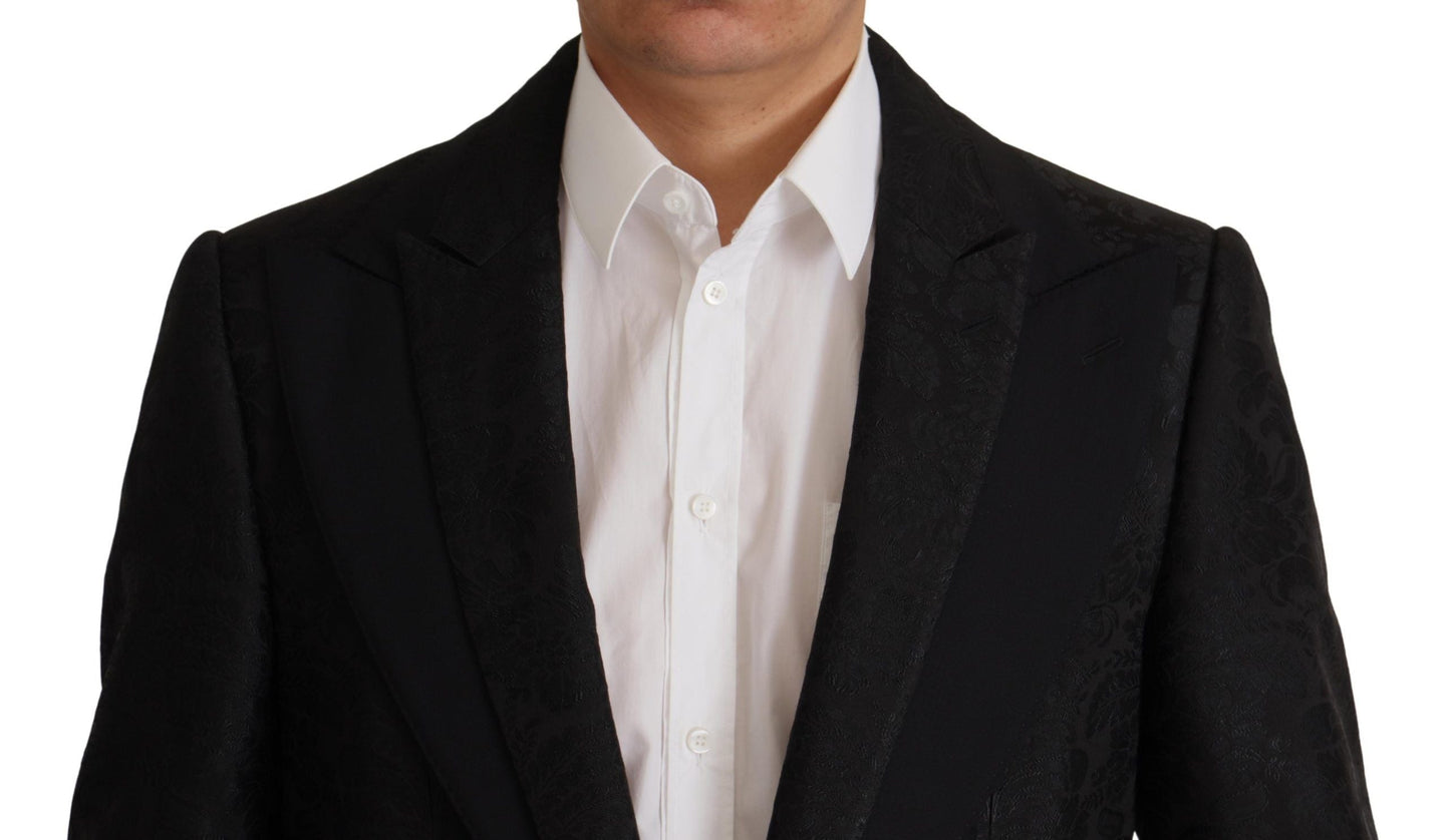 Dolce & Gabbana Black Polyester Formal 2 Piece MARTINI Men's Suit