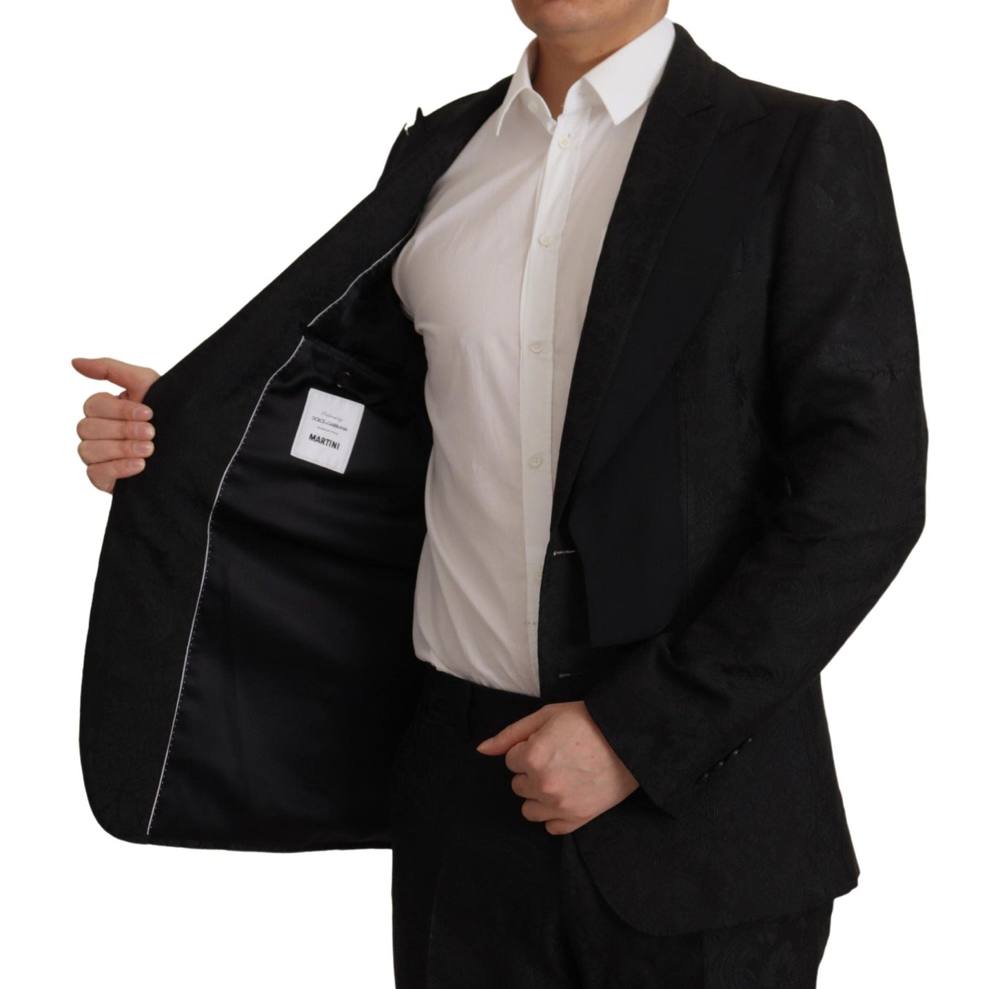 Dolce & Gabbana Black Polyester Formal 2 Piece MARTINI Men's Suit