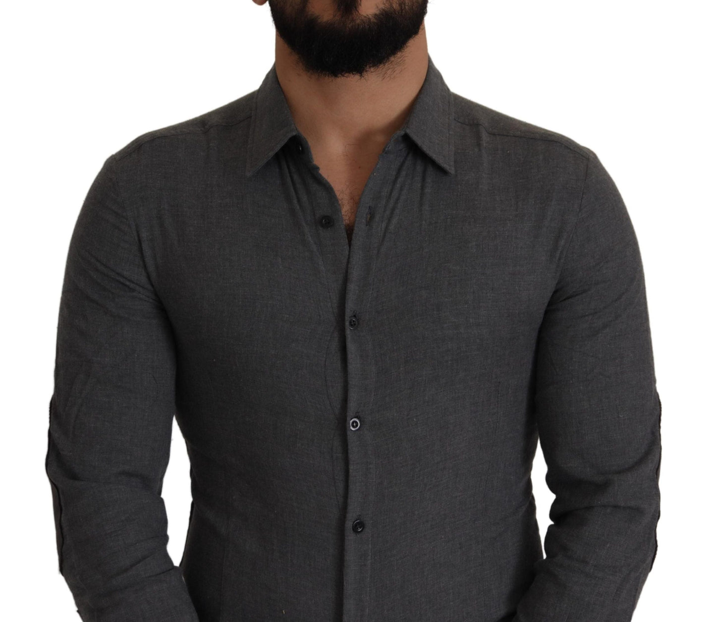Costume National Dark Gray Cotton Casual Mens Men's Shirt