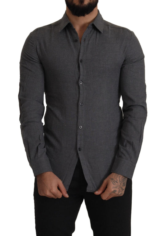 Costume National Dark Gray Cotton Casual Mens Men's Shirt