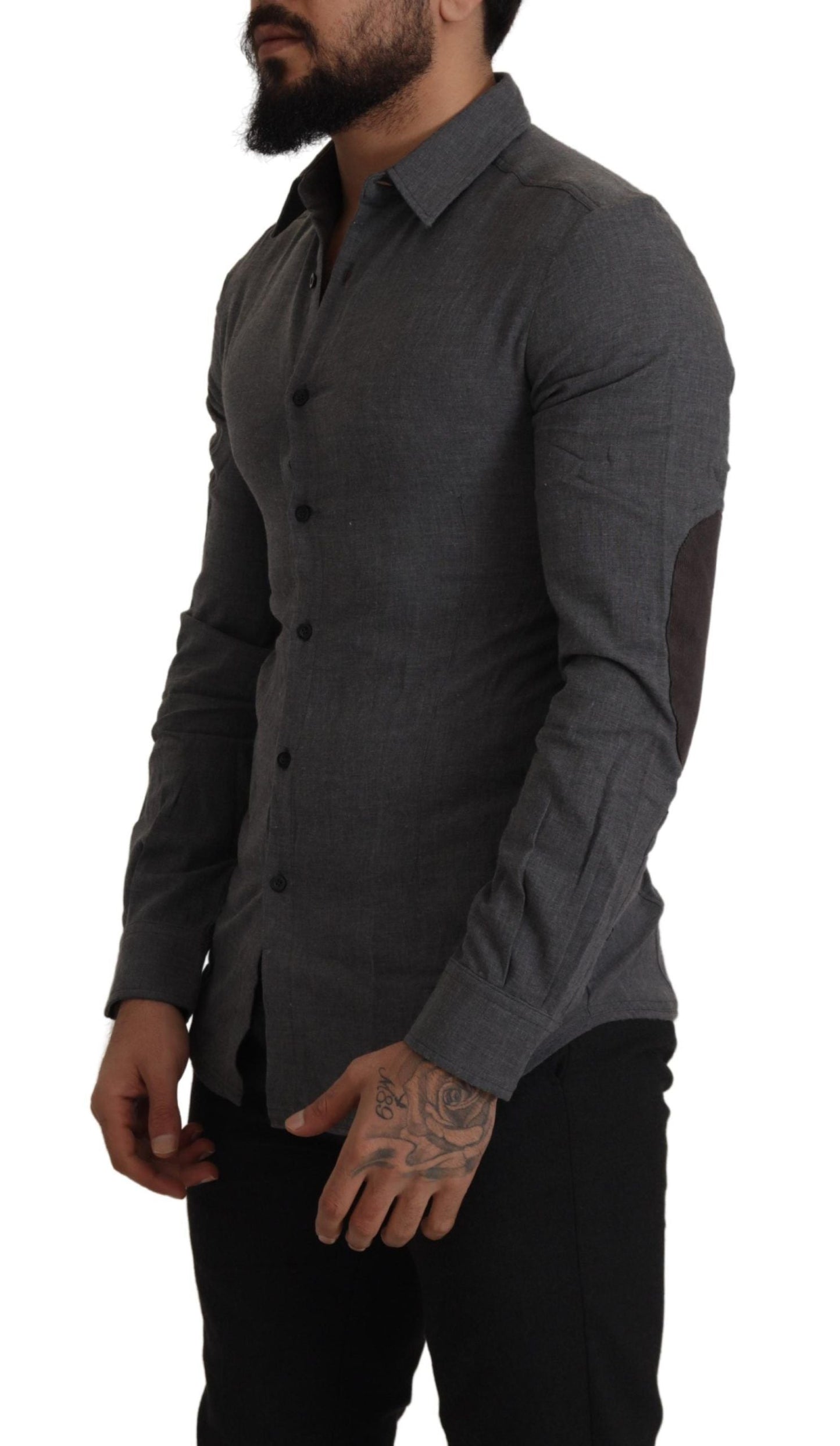 Costume National Dark Gray Cotton Casual Mens Men's Shirt