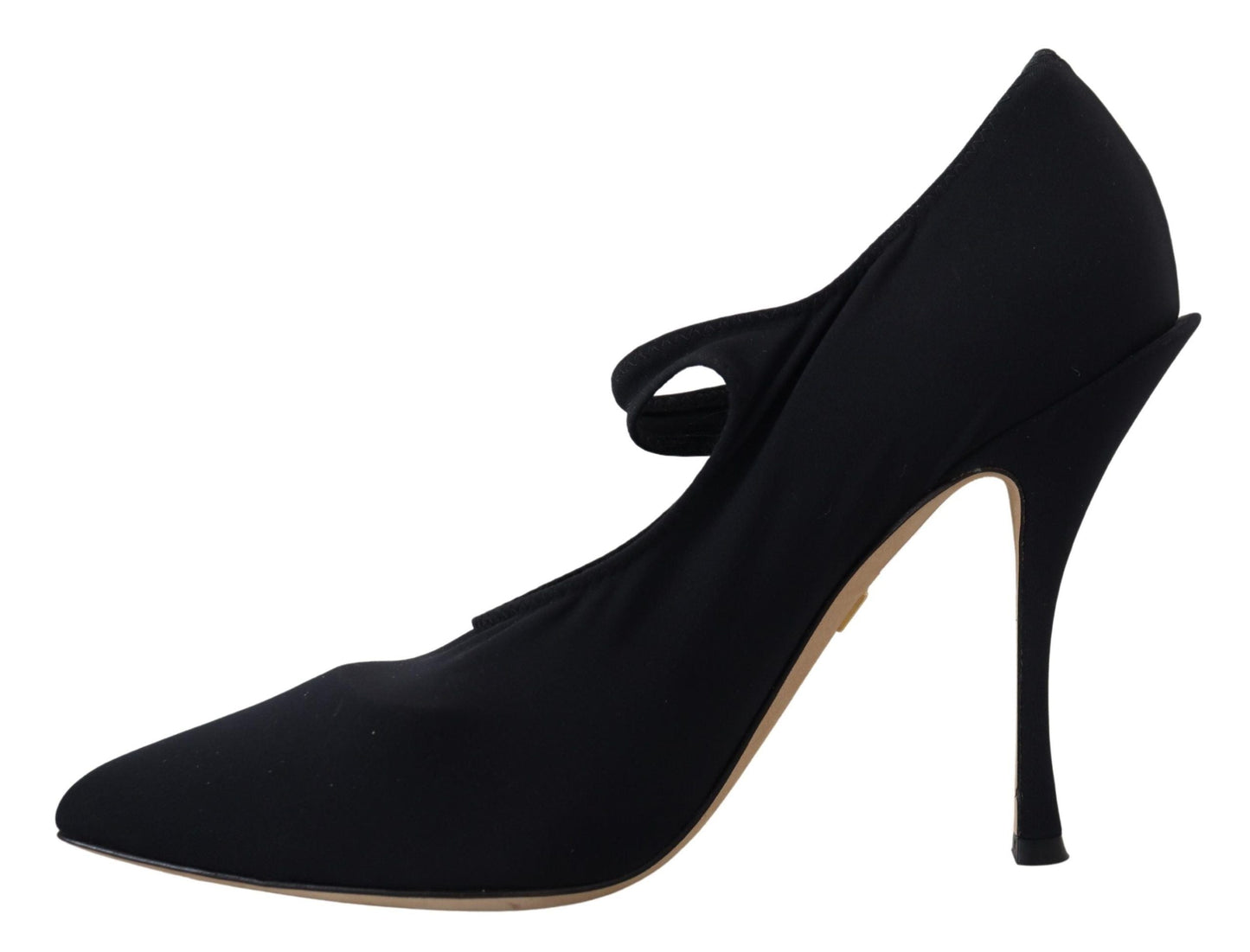 Dolce & Gabbana Black Socks Stretch Crystal Pumps Women's Shoes