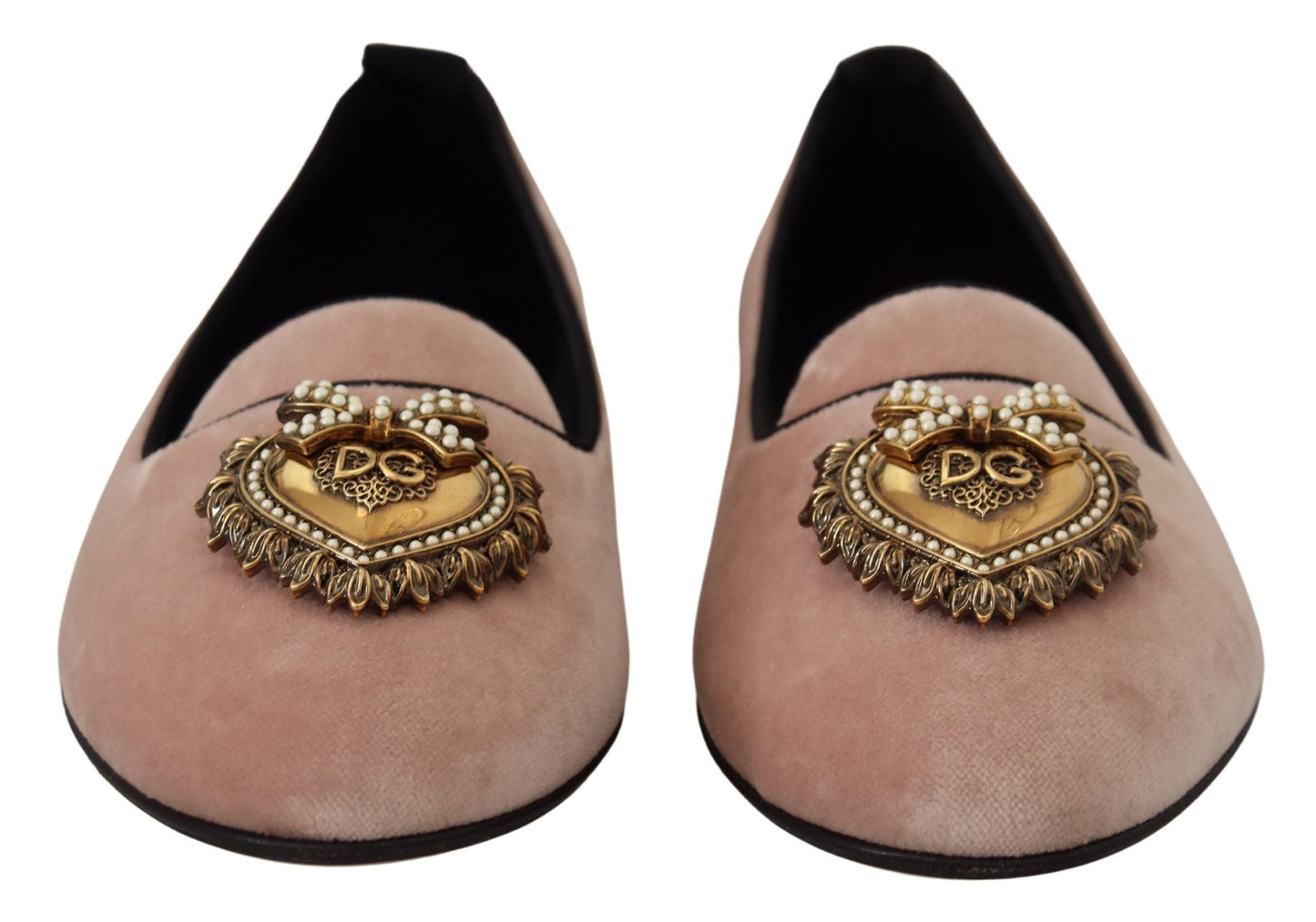 Dolce & Gabbana Pink Velvet Slip Ons Loafers Flats Women's Shoes