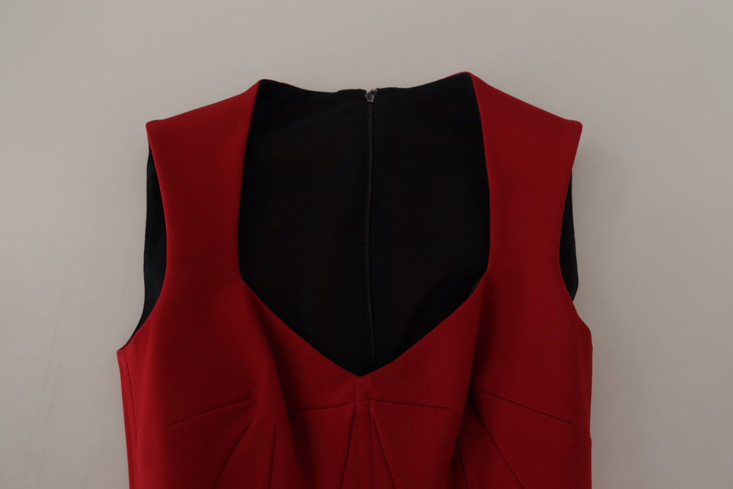 Dolce & Gabbana Red Sweetheart Neck Bodycon Midi Women's Dress