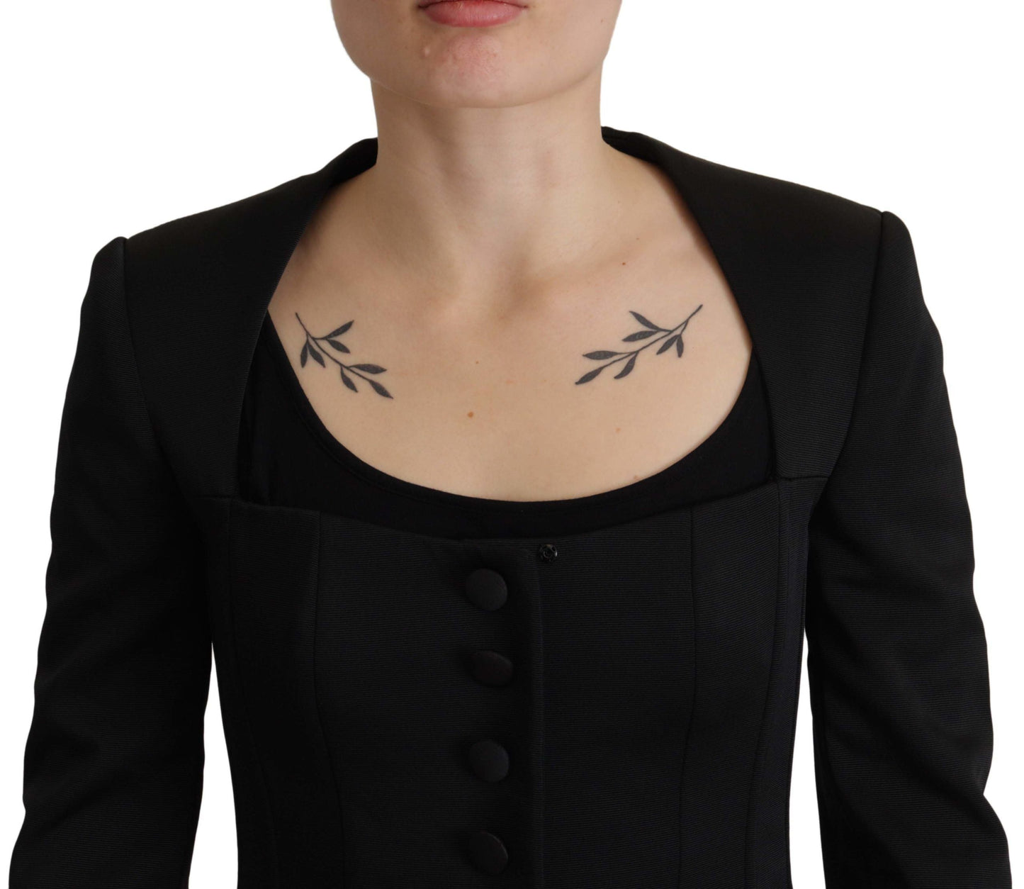 Dolce & Gabbana Black Slim Fit Long Sleeves Snap Women's Jacket