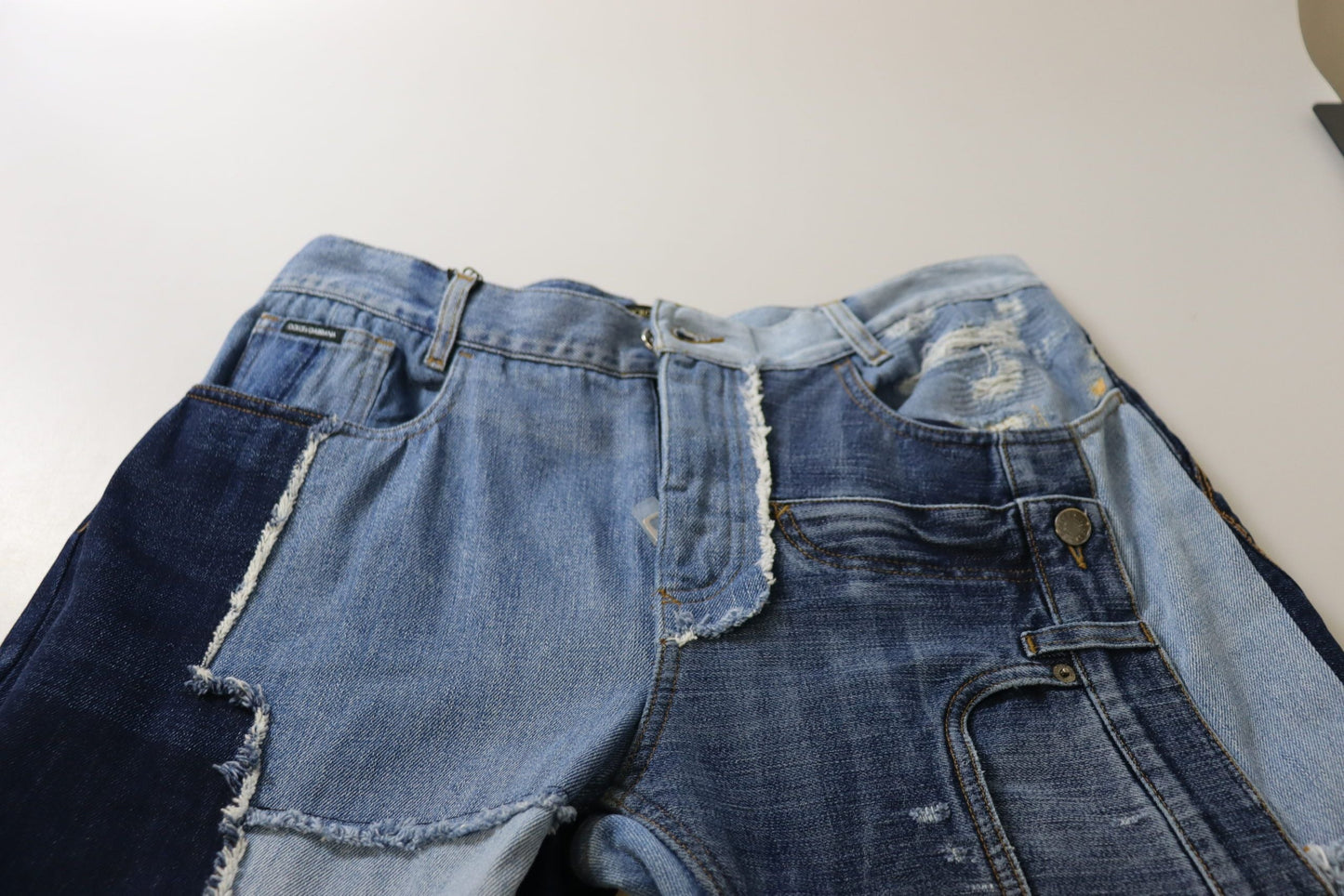 Dolce & Gabbana Multicolor Patchwork High Waist Denim Women's Jeans