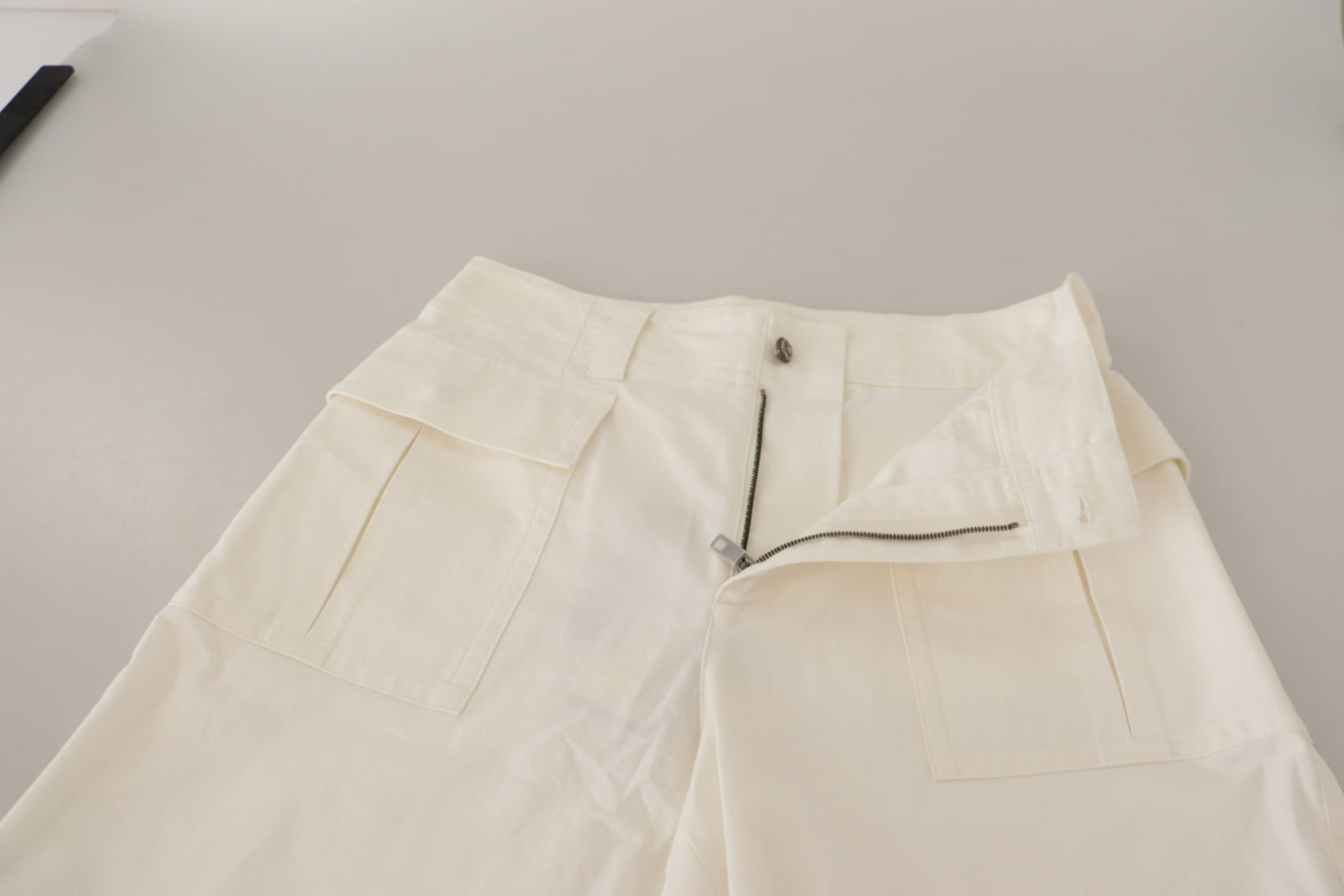 Dolce & Gabbana White High Waist Tapered Women Cotton Women's Pants