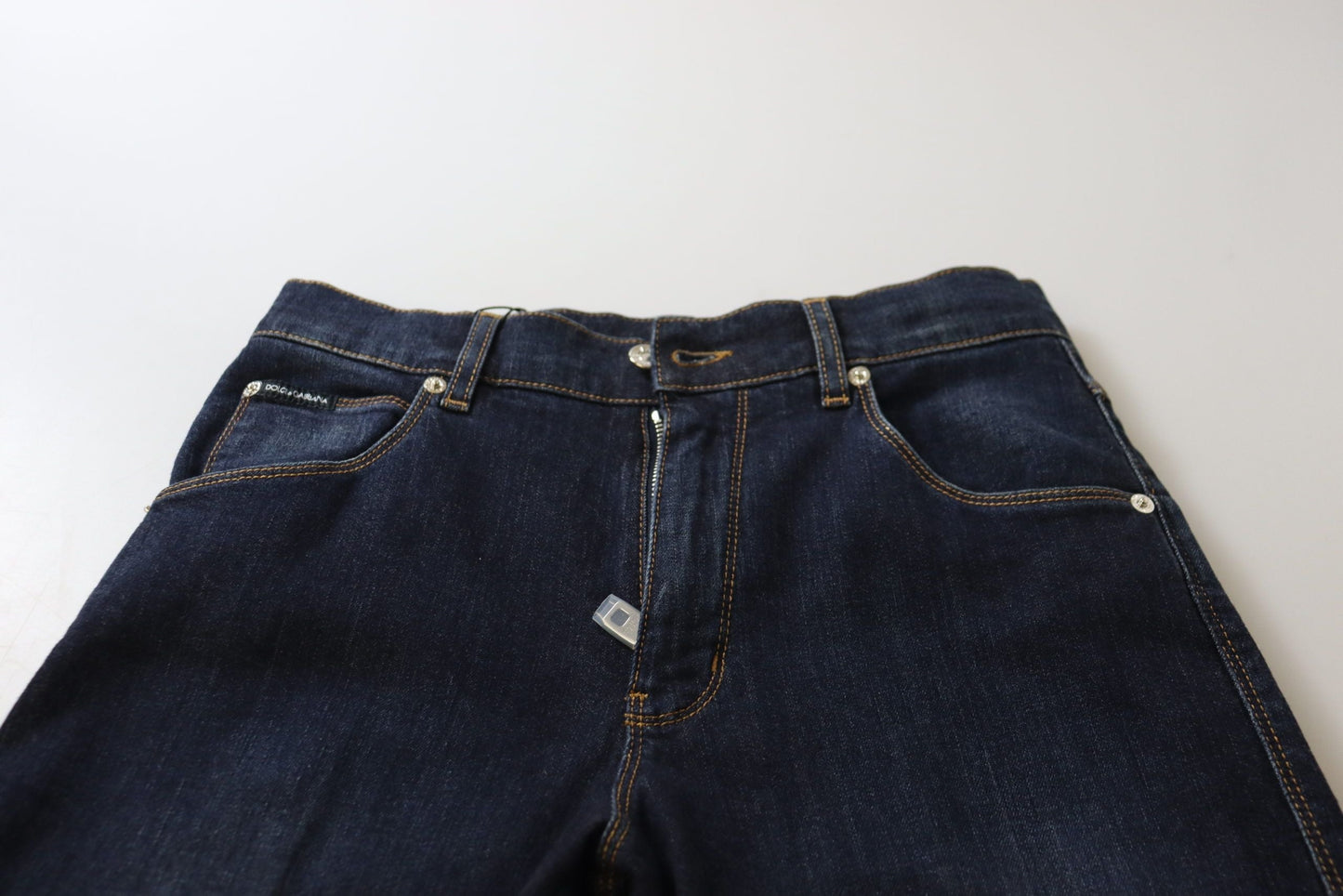 Dolce & Gabbana Blue Cotton High Waist Skinny Denim Women's Jeans