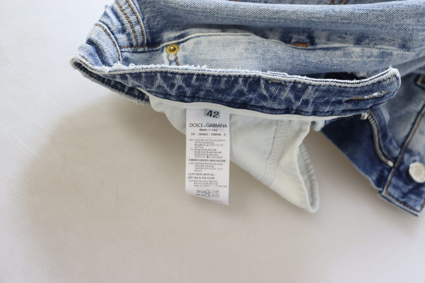 Dolce & Gabbana Blue Cotton Stretch Skinny Low Waist Denim Women's Jeans