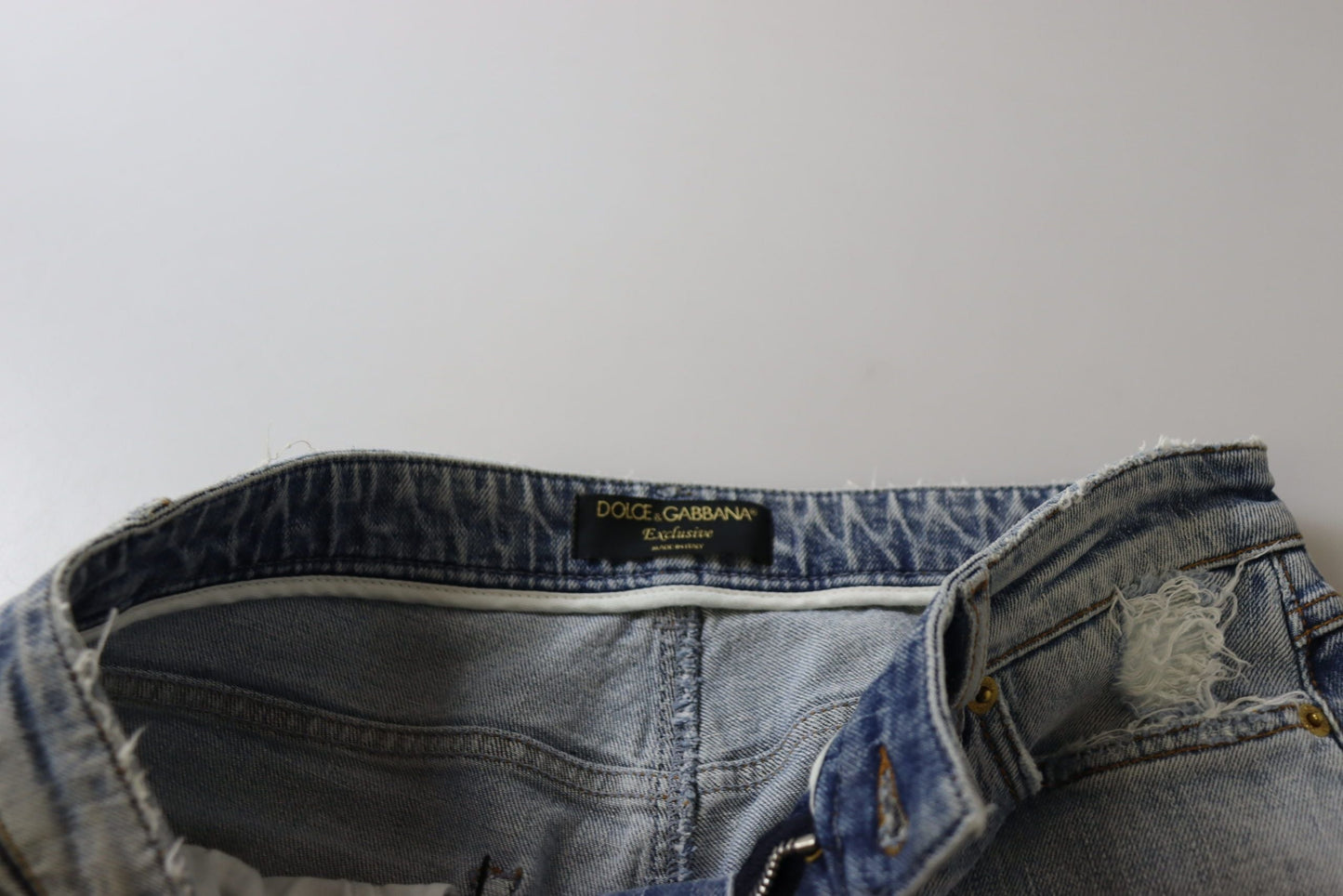 Dolce & Gabbana Blue Cotton Stretch Skinny Low Waist Denim Women's Jeans
