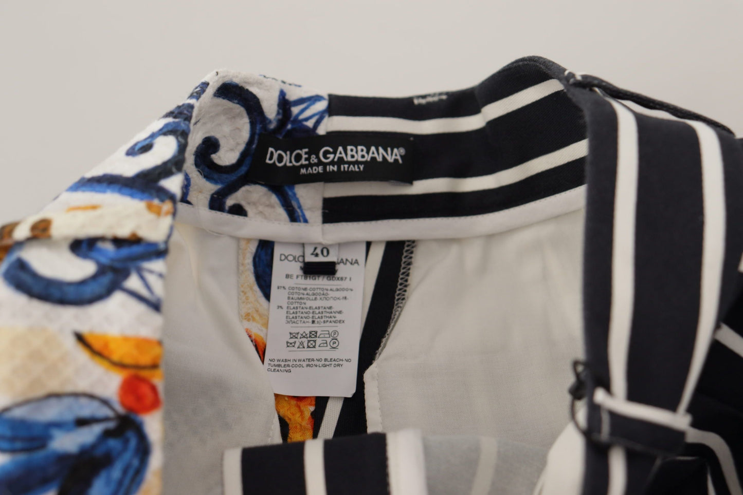 Dolce & Gabbana Multicolor Stripes Majolica Bermuda Women's Shorts