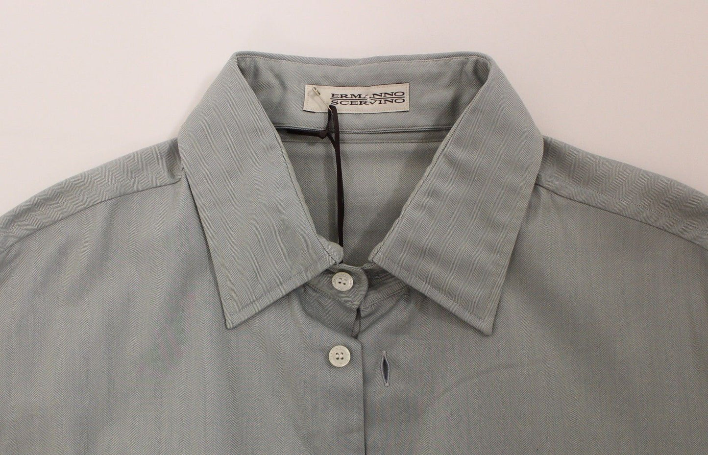 Ermanno Scervino Gray Cotton Long Sleeve Casual Shirt Men's Top