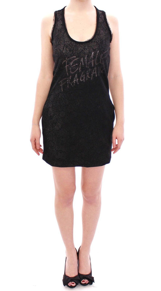 Ermanno Scervino Black Lace Lined Stretch Mini Women's Dress