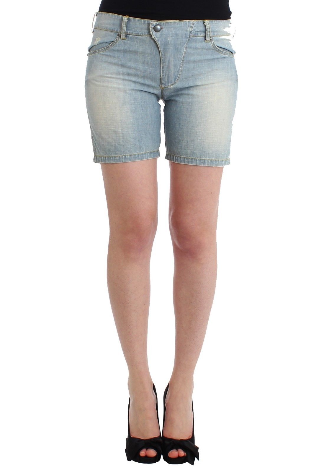 Ermanno Scervino Beachwear Blue Denim City Casual Dress Women's Shorts