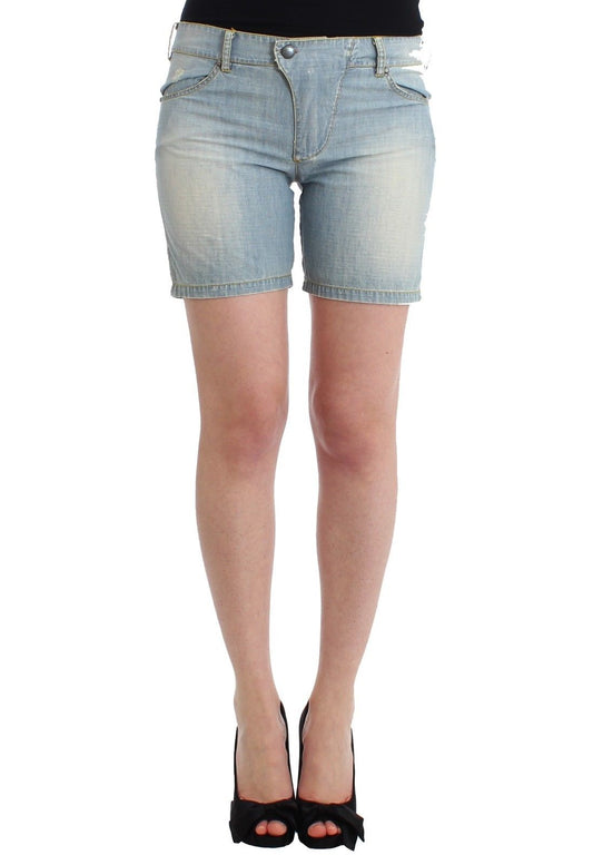 Ermanno Scervino Beachwear Blue Denim City Casual Dress Women's Shorts