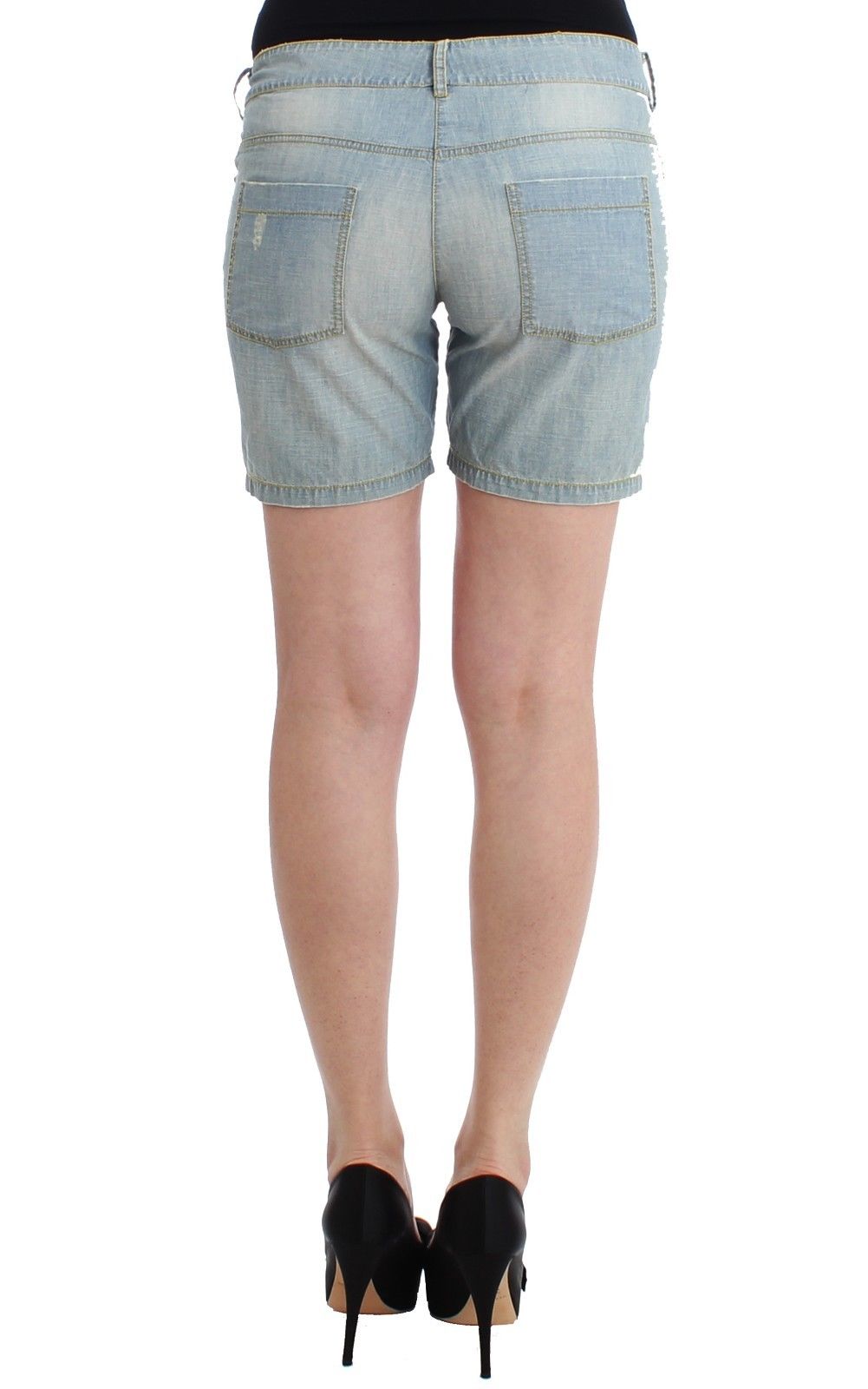 Ermanno Scervino Beachwear Blue Denim City Casual Dress Women's Shorts