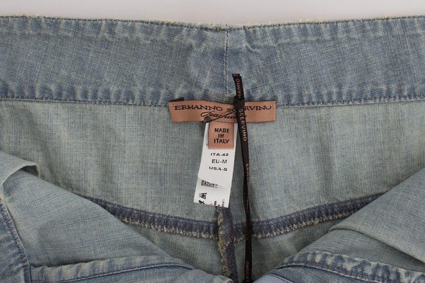 Ermanno Scervino Beachwear Blue Denim City Casual Dress Women's Shorts